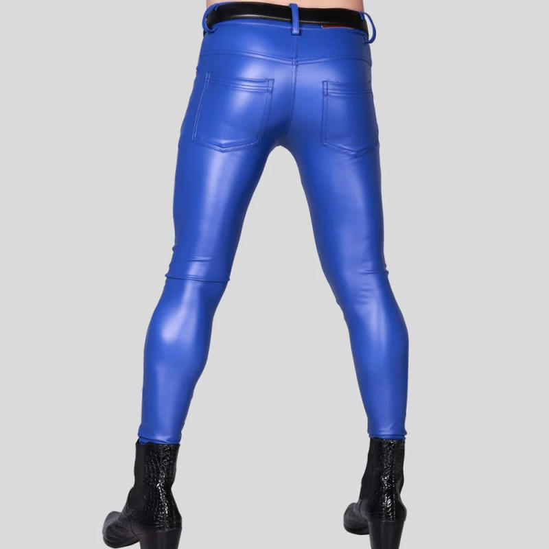 Description Picture 4 of itemSkinny Latex PU Leather Pants Sexy Oil Surface Latex Ammonia Skinny Cowboy Style Trousers Casual Pencil Pants Thicken Leggings