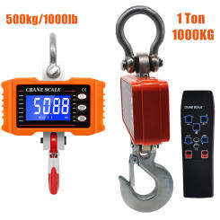 500kg/1000KG Crane Scale Digital Scales LCD High Accurate Weighing Industrial Heavy Duty Hook Hanging Scales Balance