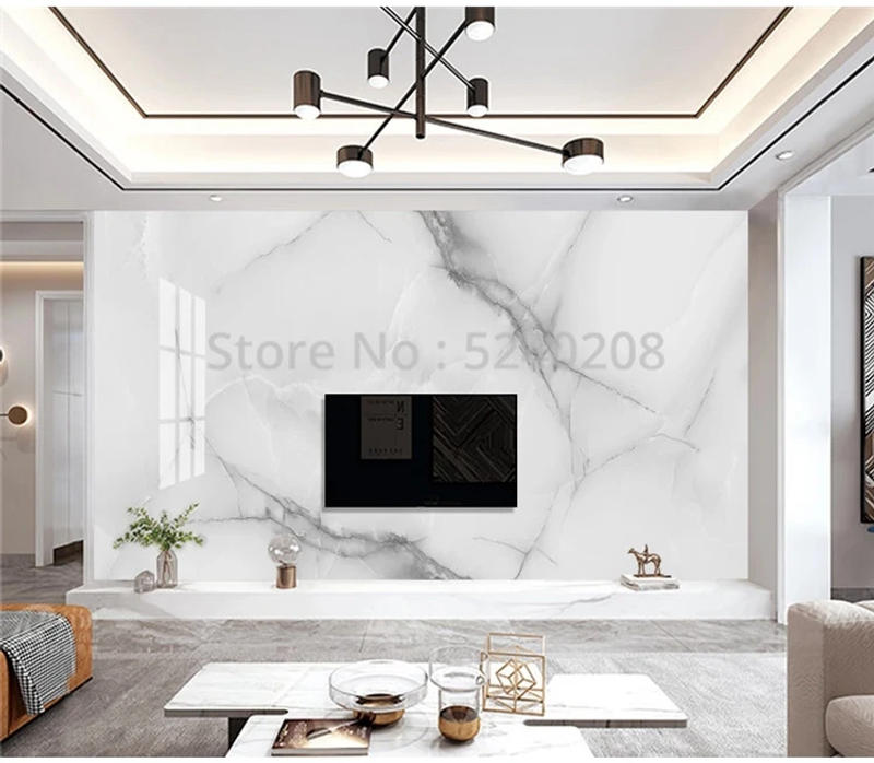 Description Picture 4 of itemCustom Mural Wallpaper Modern 3D White Marble Wall Paper Living Room TV Sofa Luxury Home Decor Background Waterproof 3D Stickers