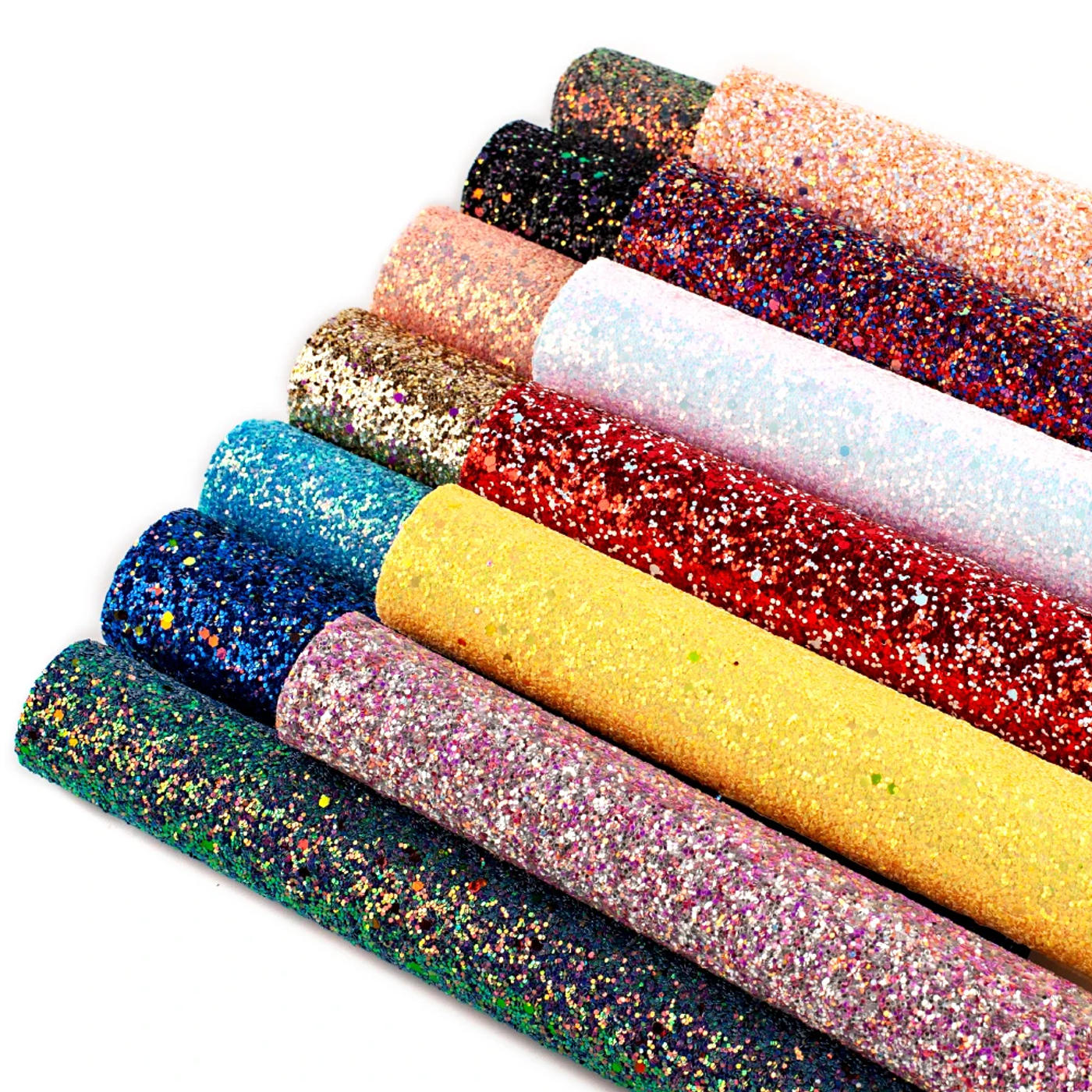 Description Picture 3 of itemA4 22*30cm Sheet Sparkly Shiny Synthetic Vinyl Glitter Rolls Chunky Faux Leather DIY Handmade