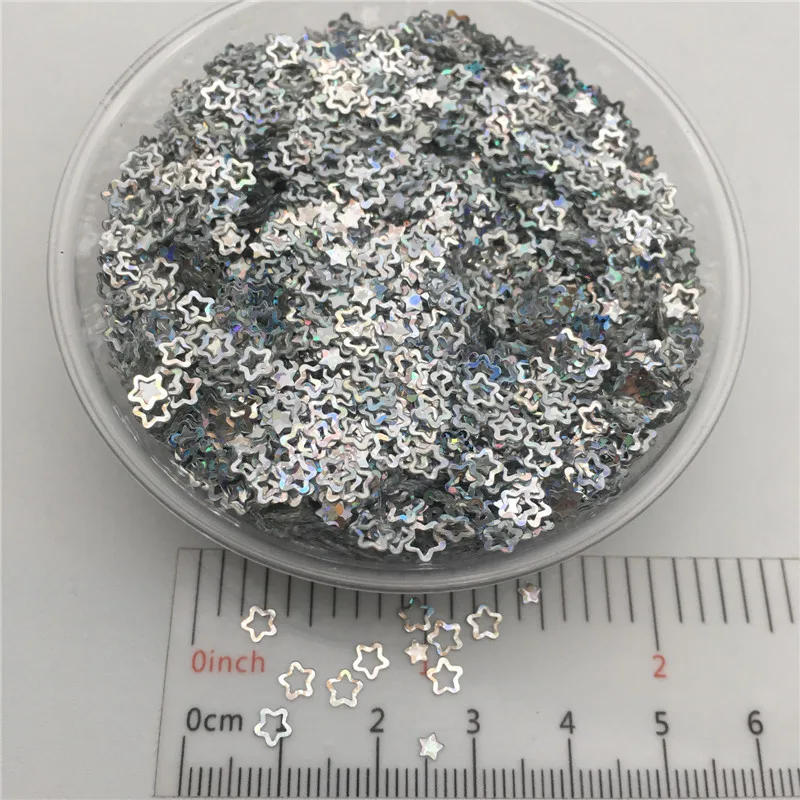 Description Picture 3 of item3mm Hollow Star P PVC loose Sequins Glitter Paillettes for Nail Art Manicure, Wedding Confetti,Accessories for Ornament/Crafts
