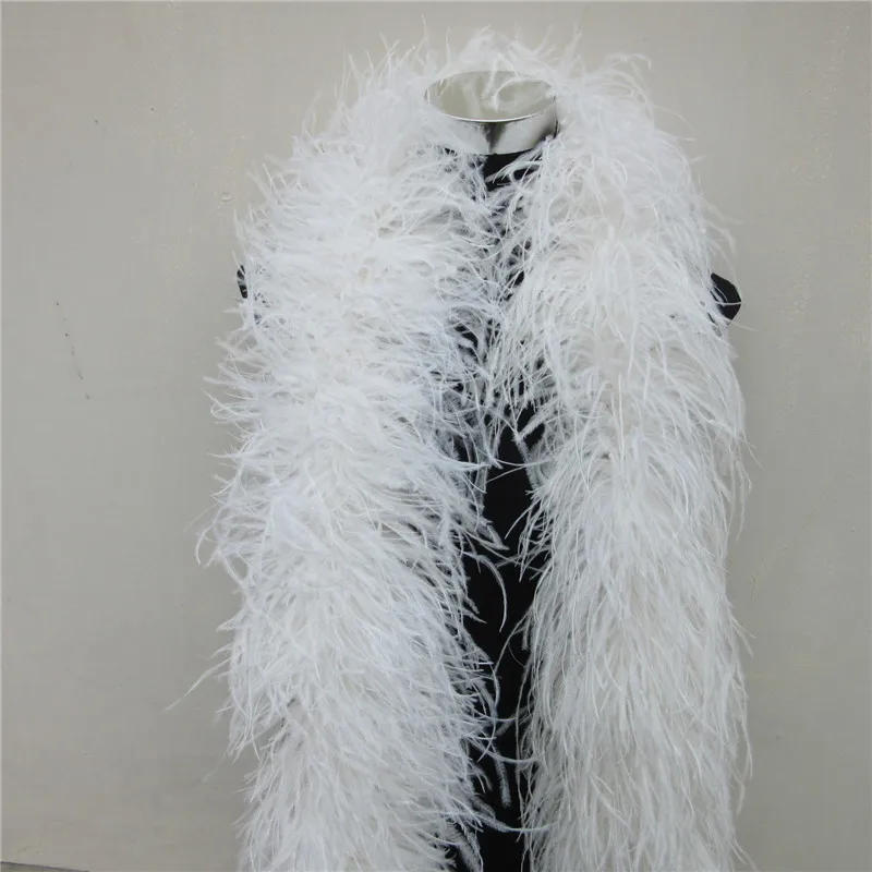 Description Picture 3 of item6 Layer Fluffy Ostrich Feather Boa 2 Meters Quality Feathers for Crafts Costumes Trim for Party Costume Shawl Available