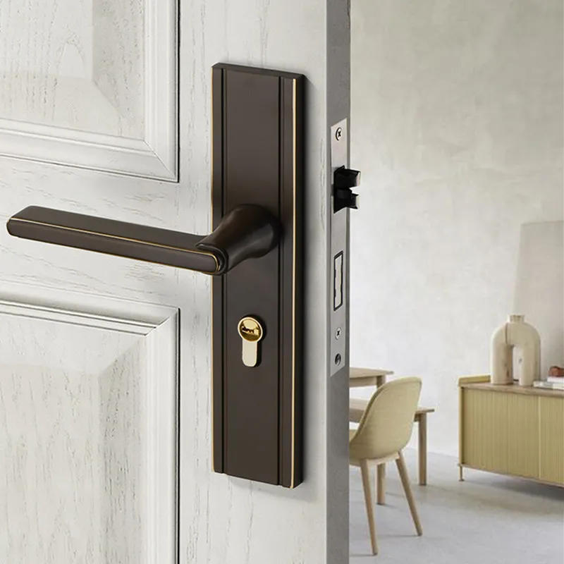 Description Picture 5 of itemAluminum Alloy Home Mute Anti-theft Door Lock Hotel Silent Mechanical Handle Lock Door Locks Furniture Hardware Accessories