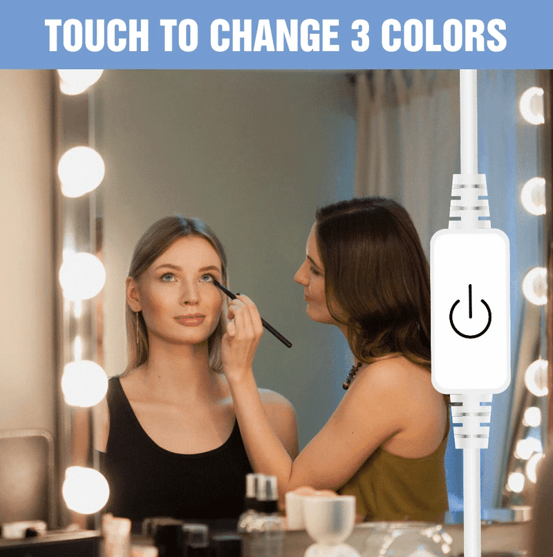 Description Picture 6 of item3Colors LED Dressing Table Make up Mirror Light USB Mirror With Lights For Makeup Bulb LED Touch Dimming Mirror Wall Lamp 12V