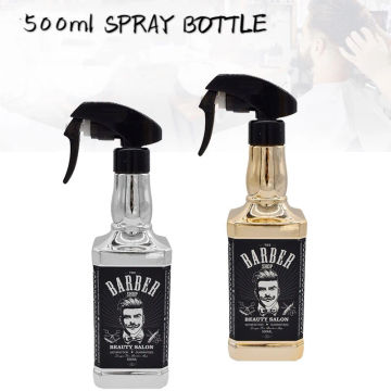 2 Pack 500ML Hairdressing Spray Bottle Salon Barber Hair Tools Water Sprayer Retro Whiskey Oil Head Watering Bottle