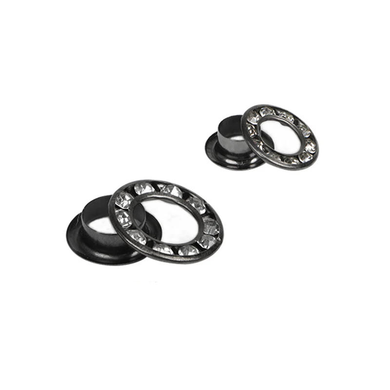 Description Picture 4 of item200sets Silver/Black Rhinestone Brass Grommets Eyelets for Leathercraft Shoes Bag Canvas Dress Clothes  Eyelet Accessories