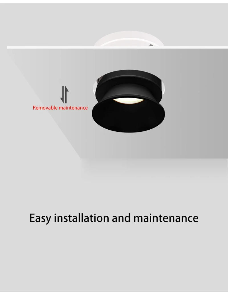 Description Picture 2 of itemBRGT LED Spot Light Frameless Embedded Lights COB 5W7W12W Anti-glare Ceiling Lamp Trimless Aluminum Recessed Downlight Indoor