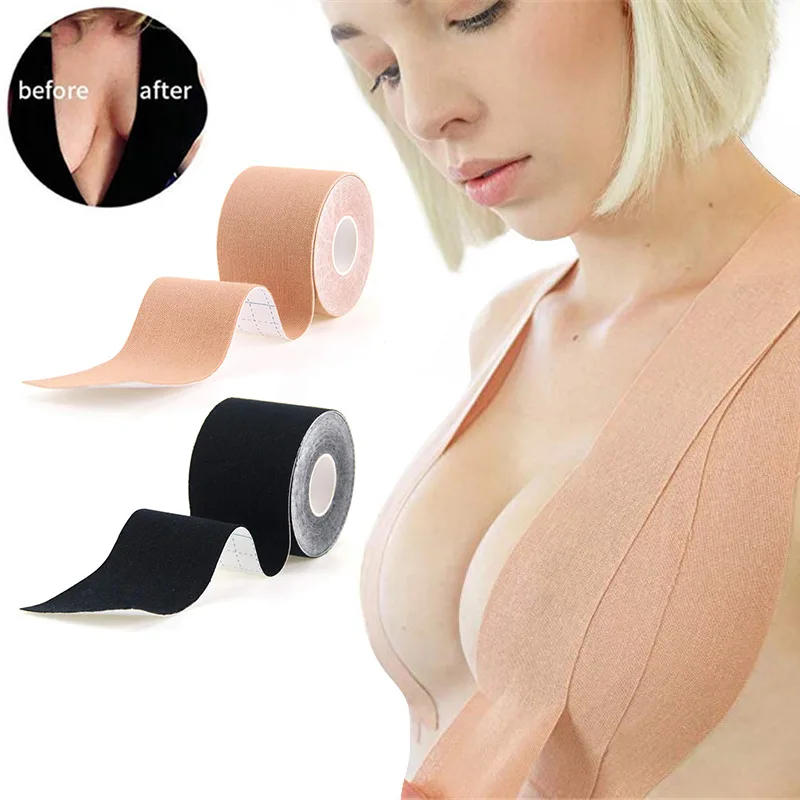 Description Picture 2 of item1Set Boob Tape Bras Women Adhesive Invisible Bra Nipple Pasties Covers Breast Lift Tape Push Up Bralette Strapless Pad Sticker