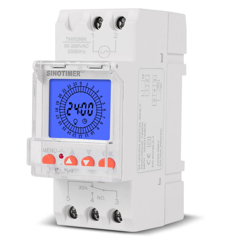 Description Picture 4 of item24hrs Digital Analogue Din Module Time Switch Backlight Large LCD Display Industrial Timers Controller 16A 30A Relay 85-265VAC