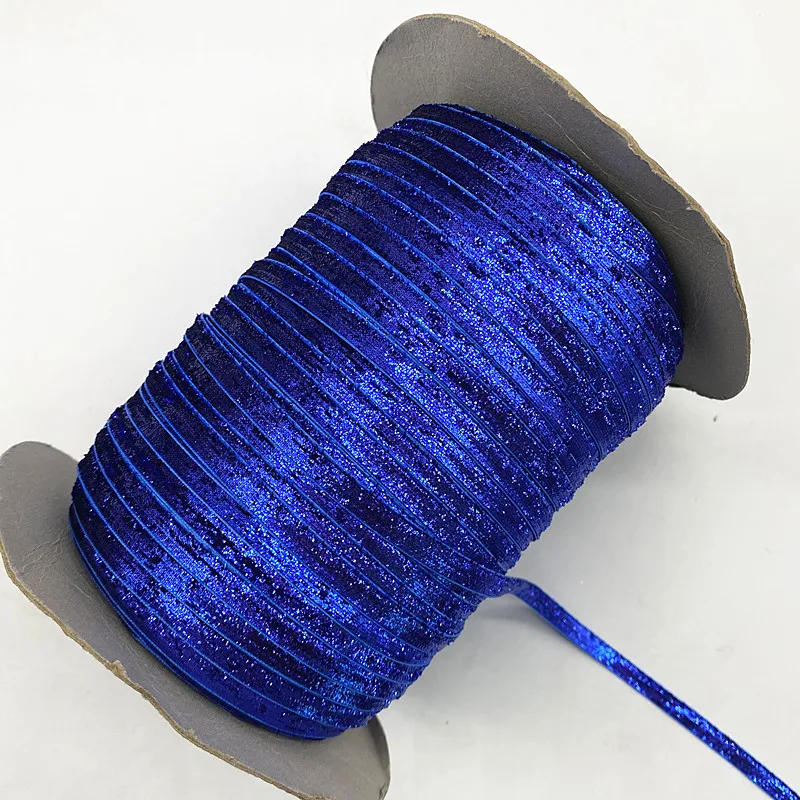 Description Picture 5 of itemNew 6mm Glitter Velvet Ribbon No Elastic Single Face Ribbon Headband Clips Bow Decoration