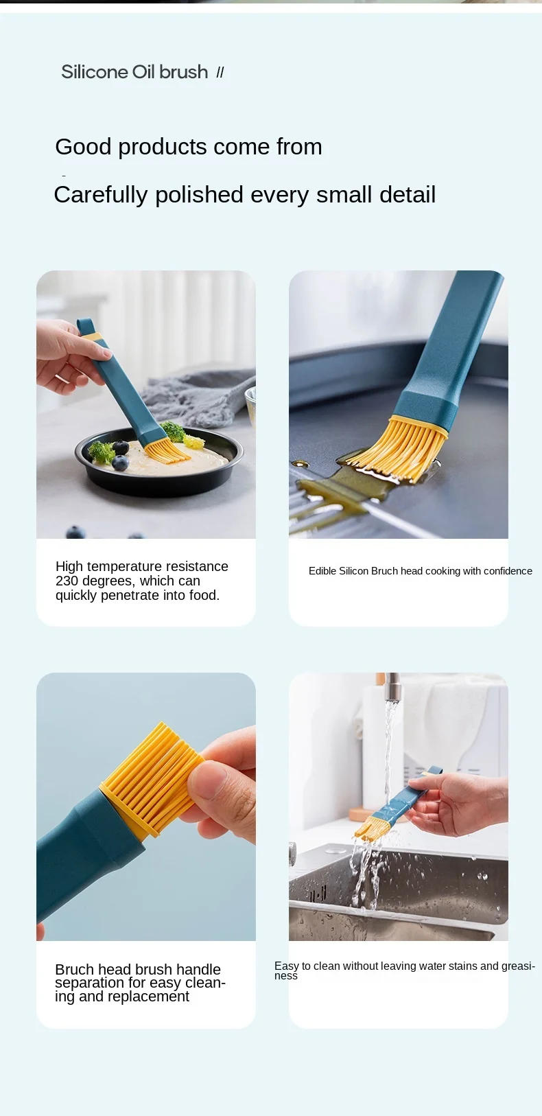Description Picture 5 of itemSmall Kitchen Baking Lint - free High Temperature Resistant Silicone Oil Brush for Barbecue Home