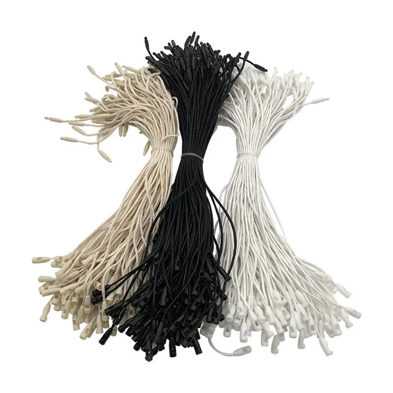Description Picture 2 of itemWhite Black 100Pcs Large Bullet Clothes Cotton Tag Rope Cords Hanging Tablet For Garment Bag Tags Cards DIY Clothing Accessories