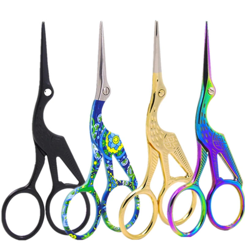 Description Picture 2 of itemCrane Mouth Scissors Retro Cross Stitch Antique Black Vintage Cute Small Sewing Scissor Fishing Thread Cutting DIY Fabric Shears