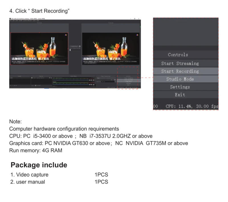 Description Picture 5 of itemMini 4K USB 3.0 Video Capture Card HDMI-compatible USB 2.0 Game Recording Box for Computer Youtube OBS Live Streaming Broadcast
