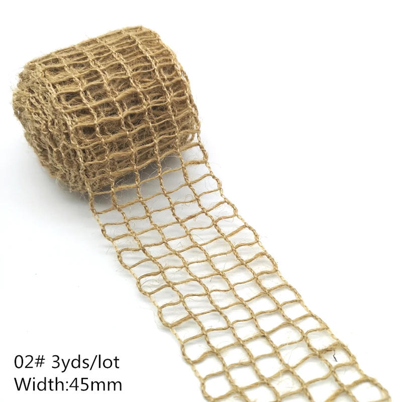 Description Picture 5 of item3 yards Natural Jute Burlap Hessian  Ribbon Twine Flower Pattern Wedding Party Supplies   DIY  Rope Craft