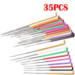 MIUSIE 35 Pcs 4 Types Felt Craft Needle Felting Wool Felt Pocked Needle Set Supplies with  Felting Needles Color Coded Wool Felt