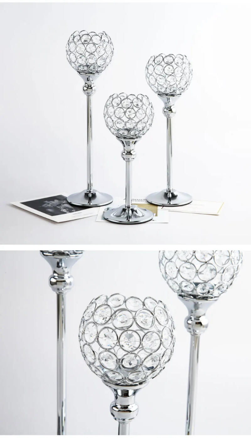 Description Picture 6 of itemCrystal Romantic Candlelight Dinner Home Decor Candle Holders Wedding Decoration Accessories Candlesticks For Candelabro