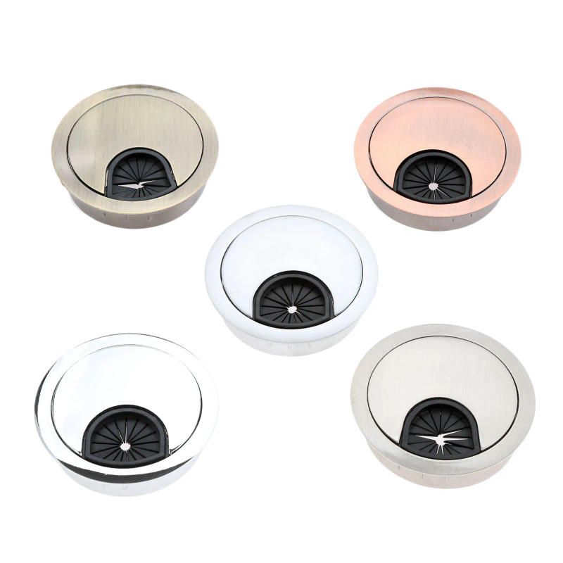 Description Picture 6 of item1Pc Zinc Alloy Desk Wire Hole Cover Base Computer Grommet Table Cable Outlet Port Surface Line Box Furniture Hardware