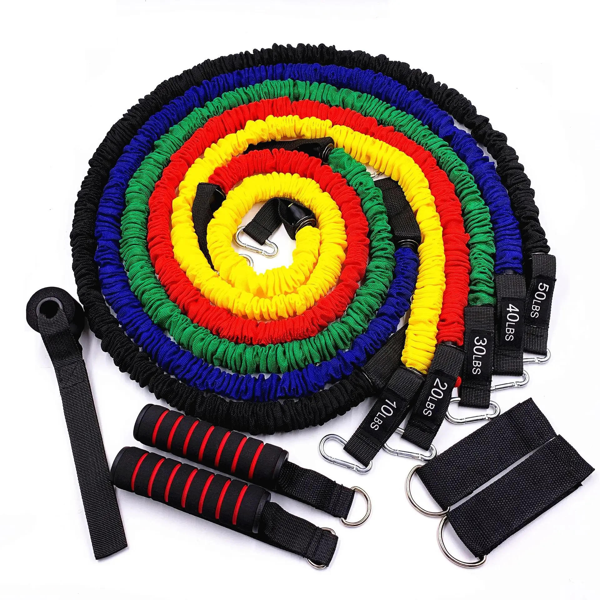 Description Picture 2 of item150lbs Resistance Bands Set Home Fitness Yoga Band Strength Training Exercise Resistance Band Fitness Exercise Elastic Rope Set