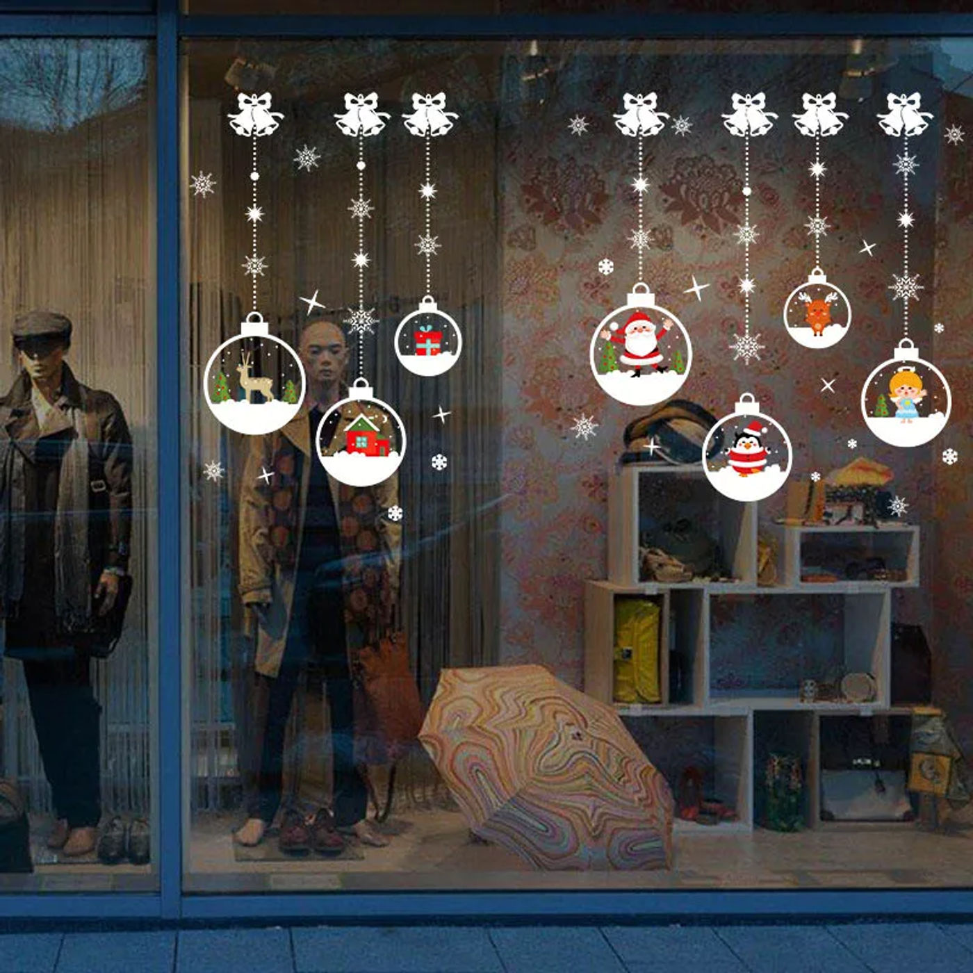Description Picture 6 of itemChristmas crystal ball DIY pendant Santa Elk window wall sticker glass door and window store decoration wall sticker