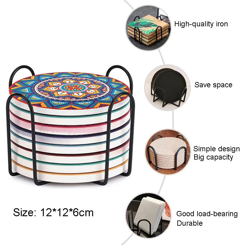Description Picture 5 of itemCoaster Holder Mat Storage Rack Silicone Table Mat Holder Tea Coffee Mug Placemat Storage Organizer Table Kitchen Accessories