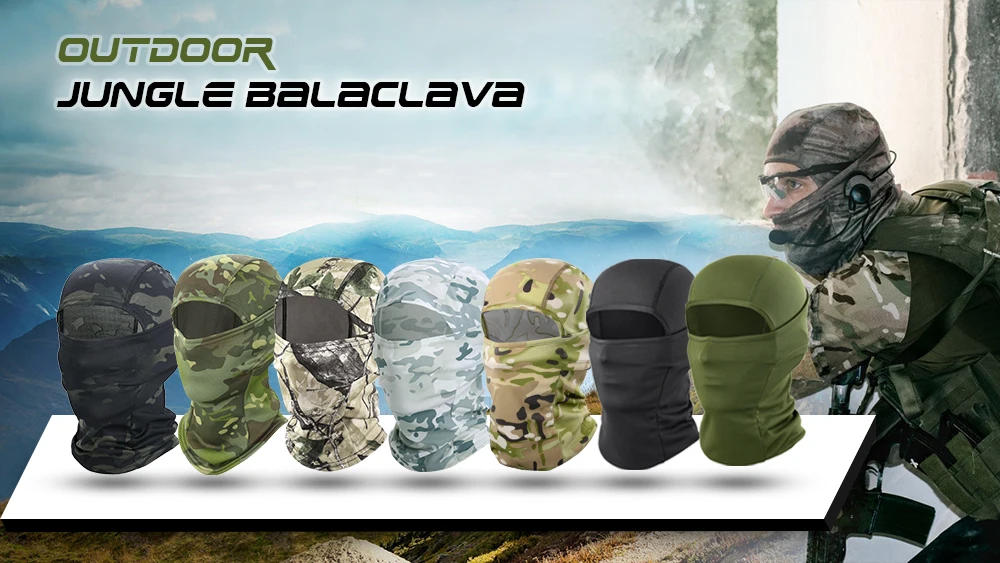 Description Picture 2 of itemCamouflage Balaclava Full Face Breathable Full Face Scarf Mask Hiking Cycling Hunting Bike Head Cover Tactical Airsoft Cap Men