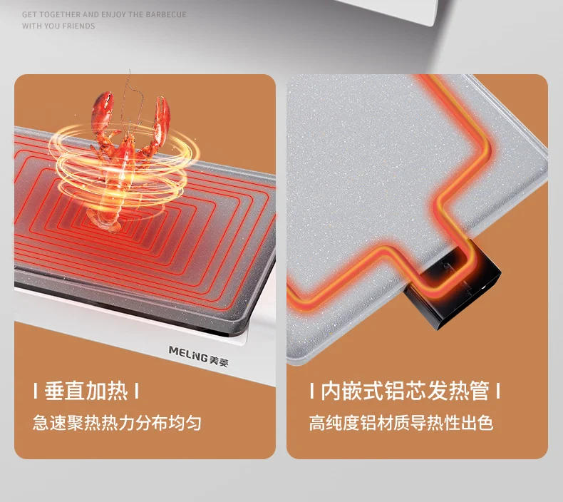 Description Picture 6 of itemRoasting oven Domestic electric roasting pan hot plate non-stick grill smokeless indoor    machine 220V