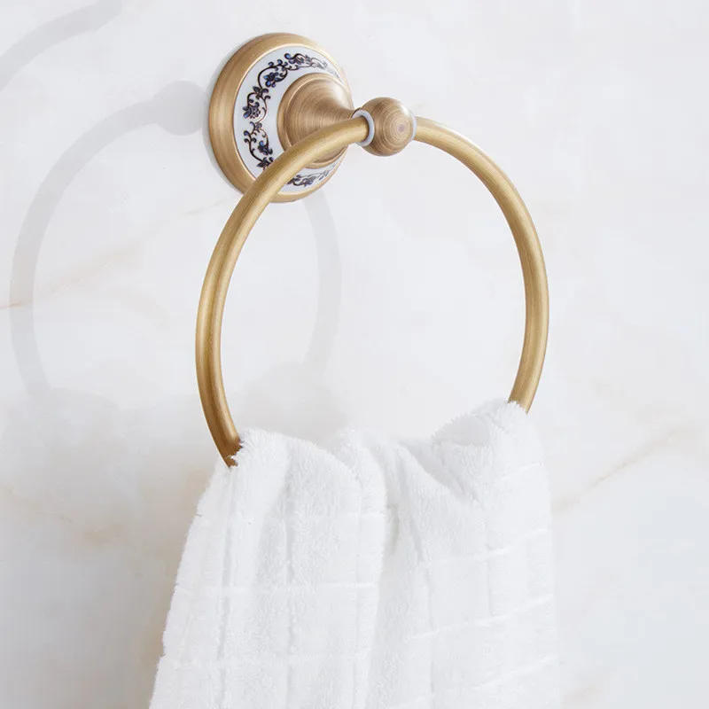 Description Picture 3 of itemRetro European-style simple towel ring all copper towel rack towel pendant towel hanging European-style towel ring bathroom