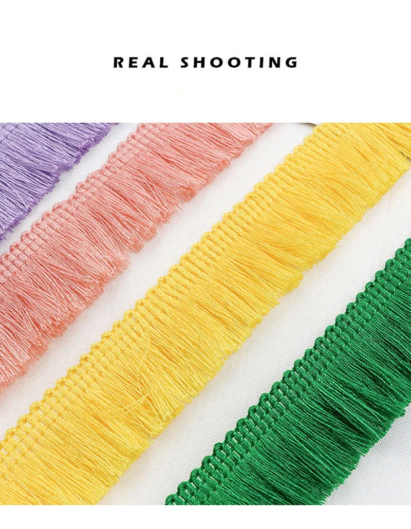 Description Picture 4 of item1m Thicken Tassel Trims 2.5cm Wide Polyester Curtain/Pillow Trim Earring/Bag Clothing Decorative  Lace Fringe Sewing