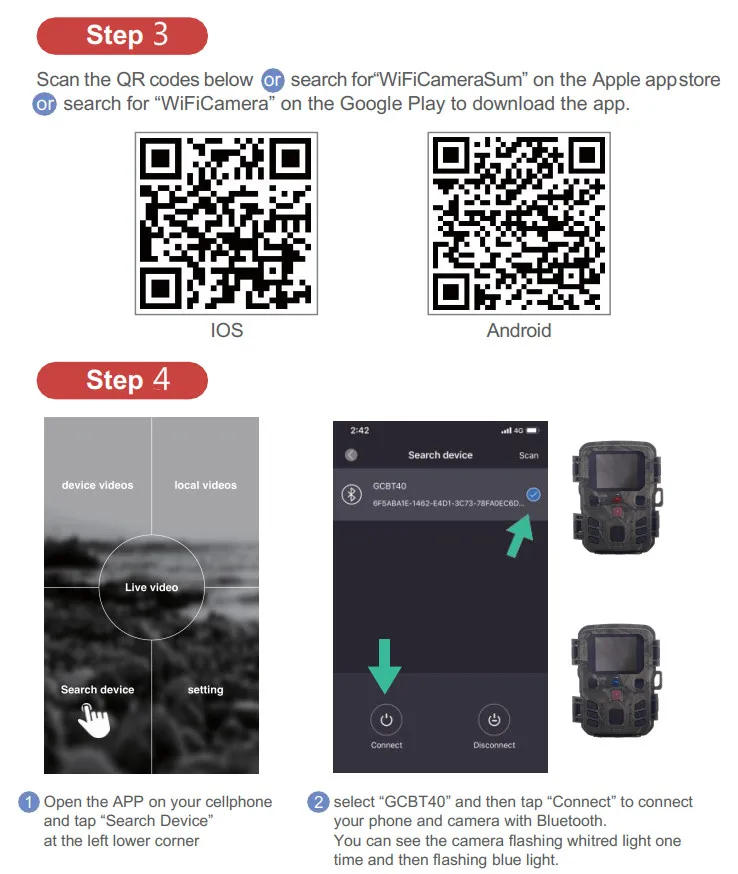 Description Picture 5 of itemWifi Hunting Cameras APP Trail Camera Wireless Bluetooth Control Wifi301 24MP 1296P Night Vision Wildlife Photo Traps