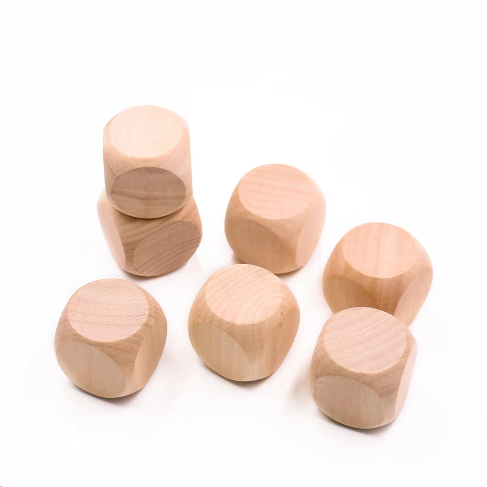 Description Picture 3 of item40mm 6 Sided Blank Wood Dice Wooden DIY Crafts Party Family Game Printing Engraving Kid Toys Cube Dice Entertainment Accessories