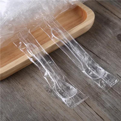 Description Picture 3 of item100PCS Disposable Spoons Plastic PP Made Eco-friendly Stocked Individually Wrapped Ice Cream Spoons
