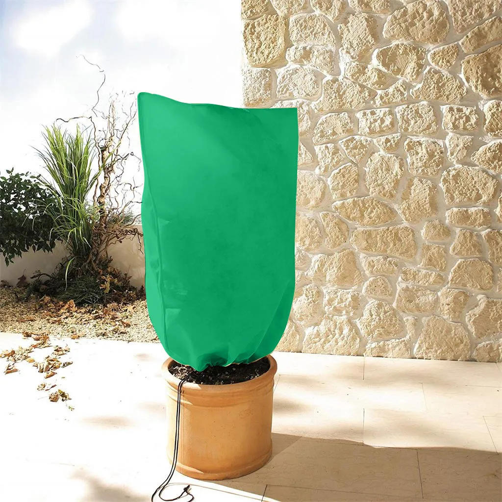 Description Picture 4 of item1pc Warm Color Winter Plant Warm Cover Non-woven Plant Anti Freezing Bag In Winter Outdoor Yard Vegetation Anti-Frost Bag