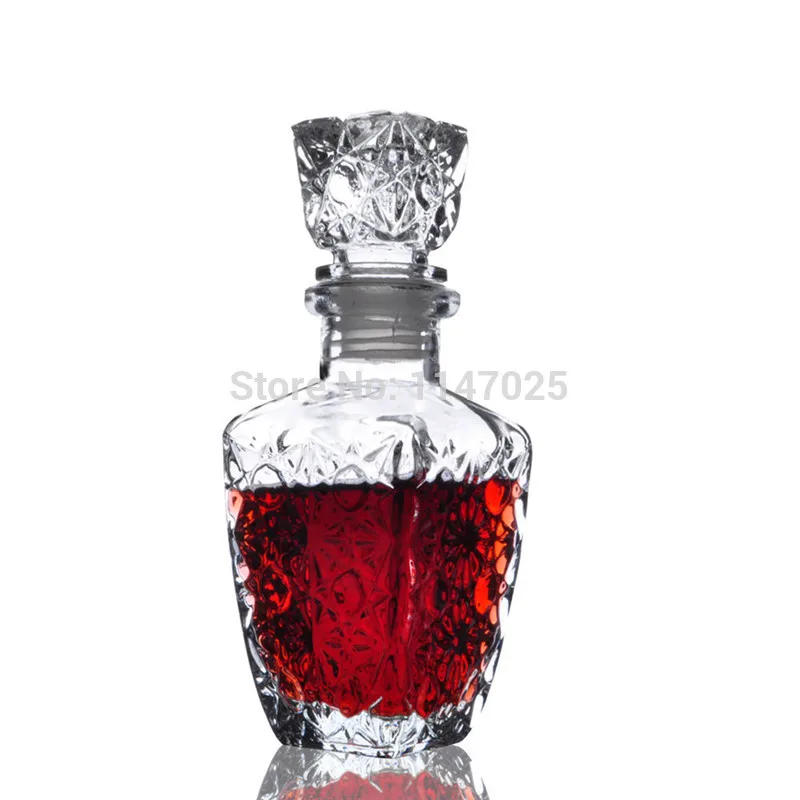 Description Picture 6 of item1PC Glass Whiskey Lot Liquor Clear Wine Drinks Decanter Crystal Vintage Bottle Carafe Gift 250ML 500ML 850ML  JR 1081