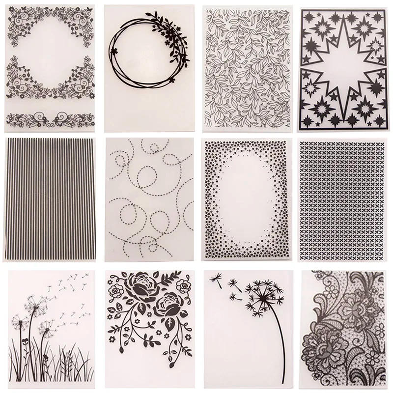 Description Picture 2 of itemFlower plant Plastic Embossing folder for DIY Scrapbooking Template Craft Photo Album Card Holiday Handmade Decor Supplies