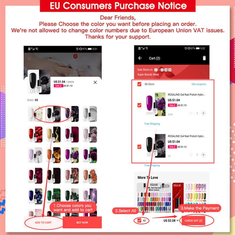 Description Picture 2 of itemROSALIND Gel Nail Art Polish Semi Permanent Gel Varnish Winter Colors Nail Art Design UV LED Gels For Manicure Matt Top Coat