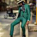 New Arrival Men Suit Green Peak Lapel Groom Best Man Evening Dress Tuxedo 3 Piece Tailor Made Wedding For Man Suit