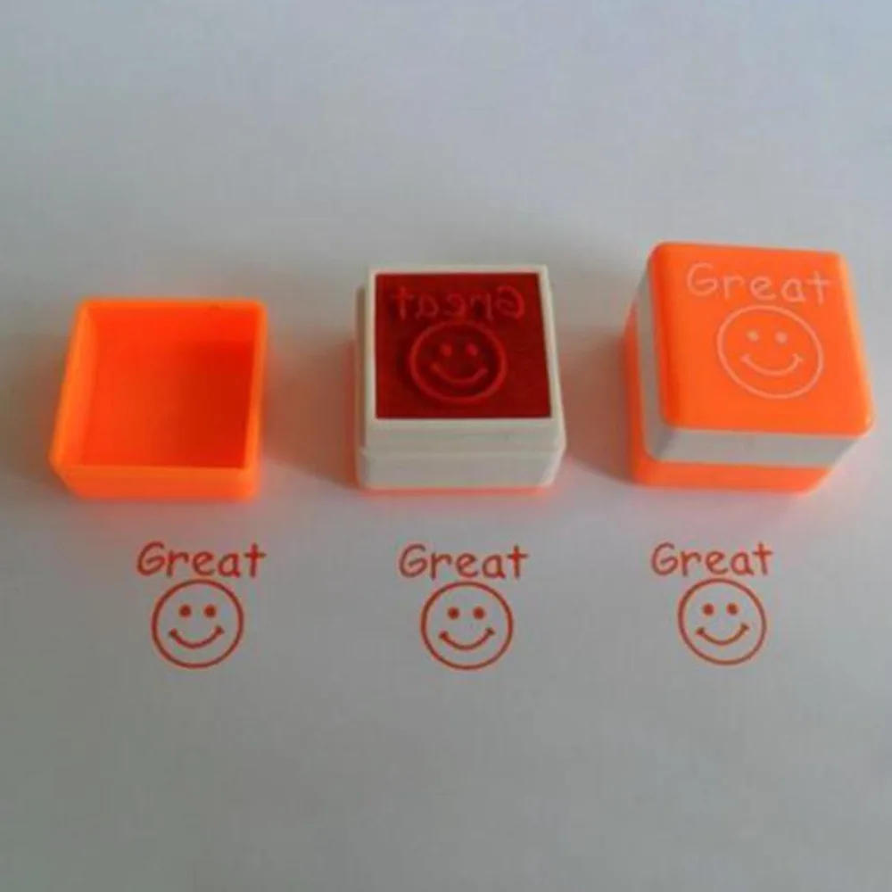 Description Picture 5 of item6pcs/set Cute Cartoon Kids Stamp Set Teachers Self Inking Praise Reward Stamps Motivation Sticker School Scrapbooking Seal DIY