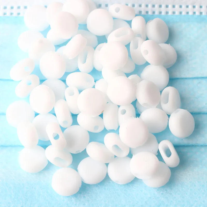 Description Picture 5 of item50/1000pcs Silicone Adjusting Buckle Flat Soft Rubber Mask Elastic Band Earmuffs Hanging Ear Rope Mask Non-slip Accessories