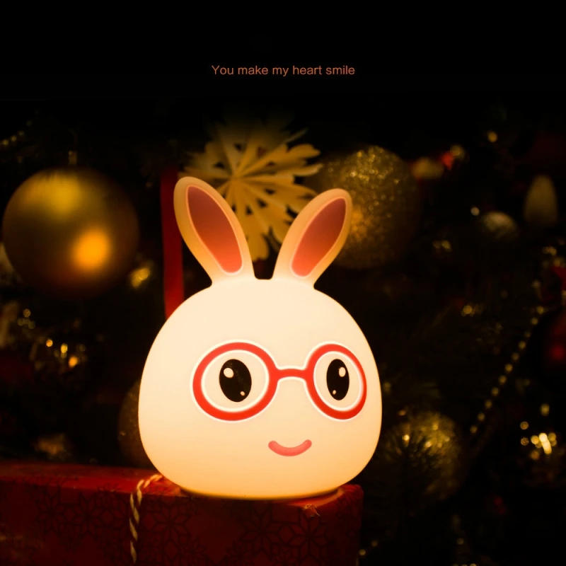 Description Picture 6 of itemTable Light for Easter Kids Room Rabbit Night Light Color Change Rabbit Silicone Pat Light Cute Gift for Kids