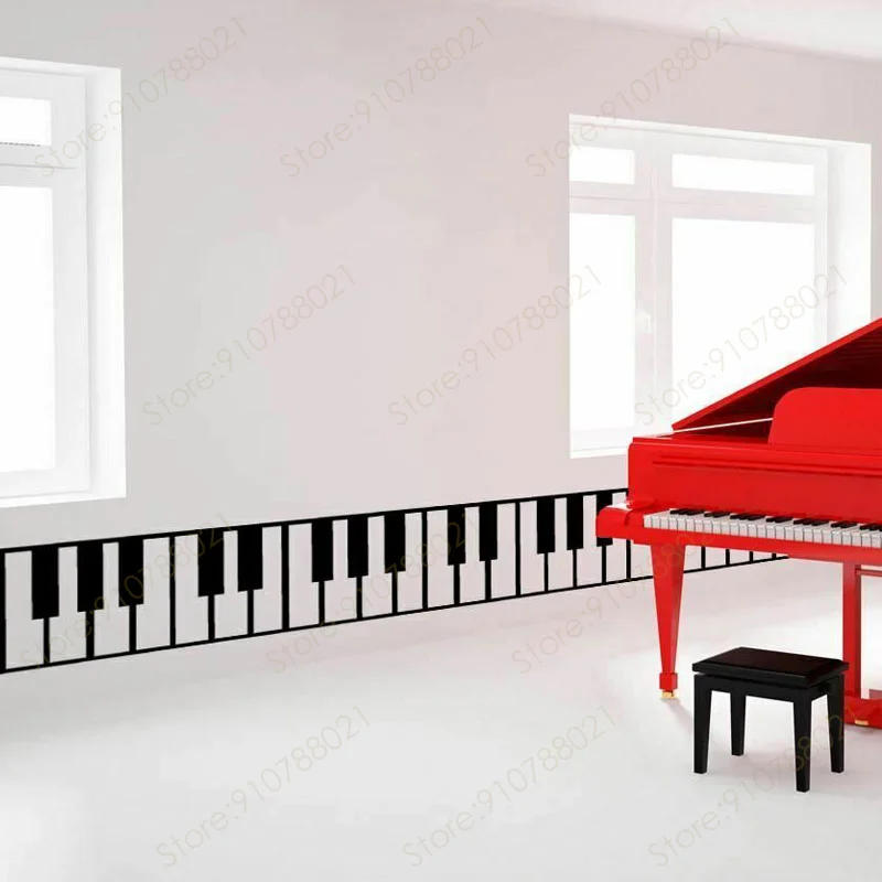 Description Picture 3 of itemModern Musical Instrument Decor Piano Keys Wall Decal Vinyl Art Interior Design Concert Music Room Sticker Wallpaper Murals S507