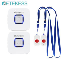 Retekess Caregiver Pager Wireless SOS Call Button Nurse Call Alert Patient Help System for Home Elderly