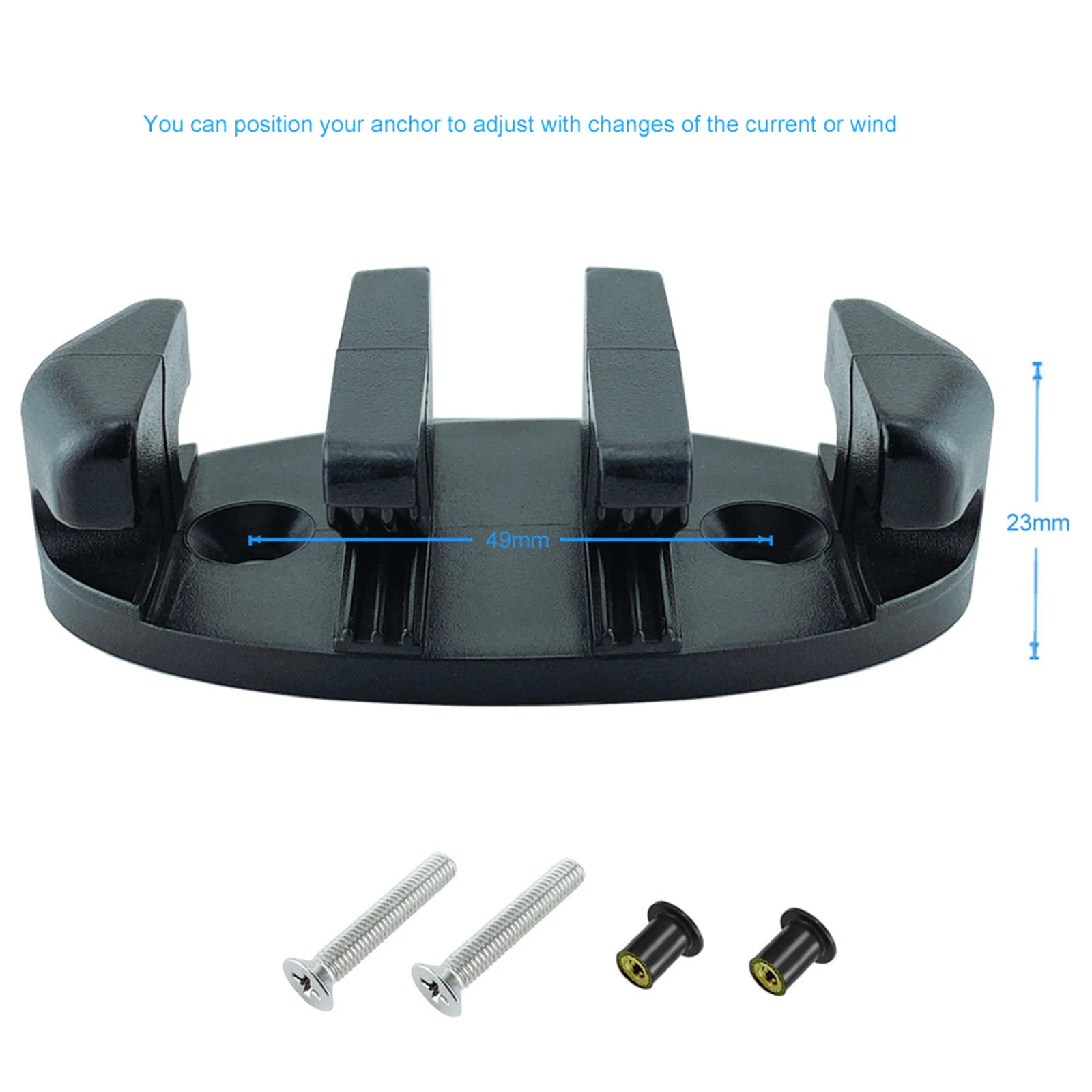 Description Picture 4 of item1Pc Nylon Marine Zig Zag Anchor Trolley Cleat Rope Device Kayaks Canoes Truck Trailer Rowing Inflatable Boats Decks Accessories