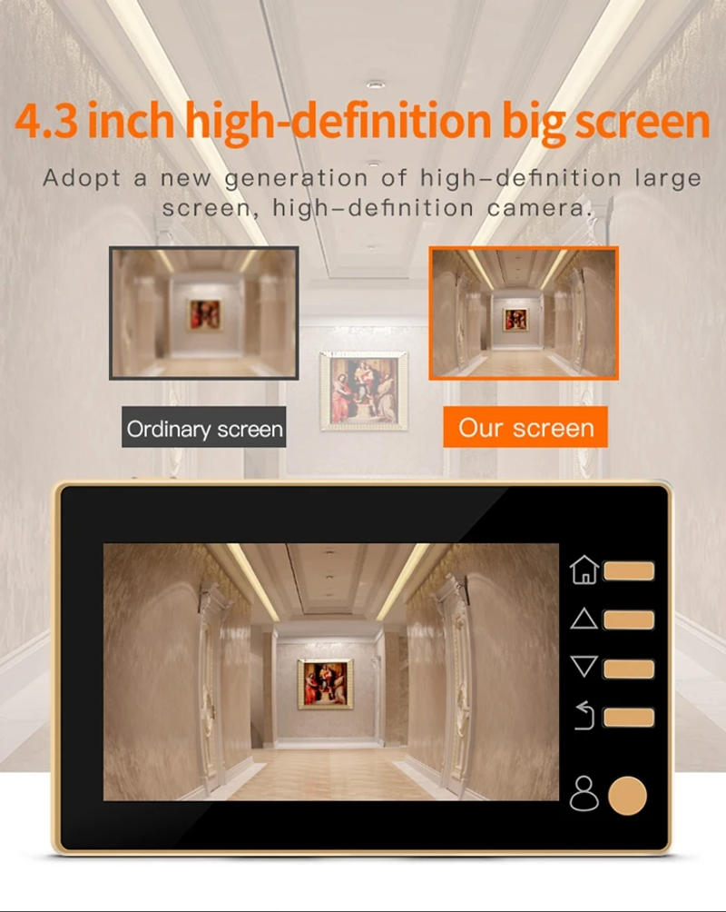 Description Picture 5 of item4.3 inch HD Digital Peephole Photo Video Door Viewer Camera Wide Angle Door Bell PIR Motion Detection Home Security Doorbell