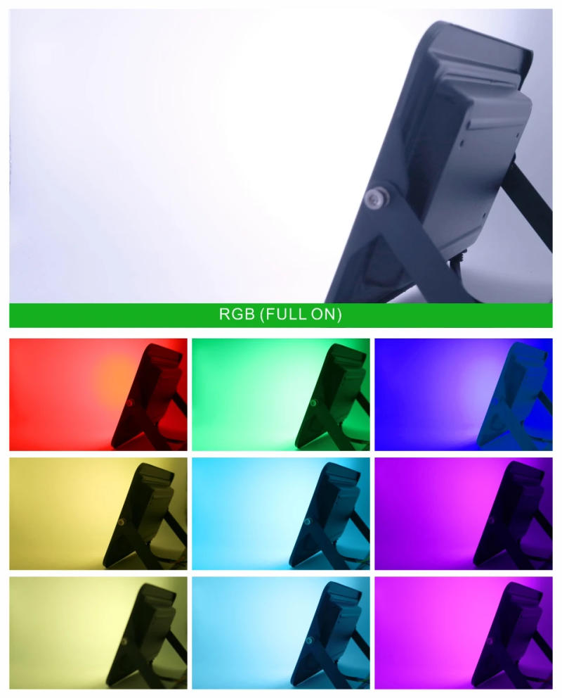 Description Picture 5 of item30W 50W 100W RGB Flood Light Lamp Outdoor AC220V Garden Lighting Floodlight Waterproof Reflector Led Rgb Spotlight with Remote