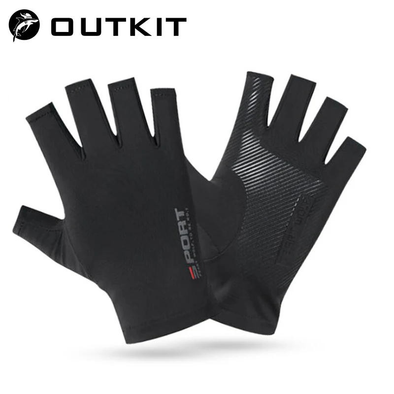 Description Picture 2 of item1pair Fishing Gloves Men And Women Half Fingers Ice silk Gloves Outdoor Gloves Summer Sunscreen Non-slip Gloves Sunscreen Gloves