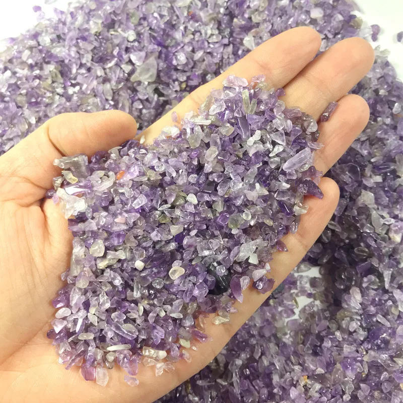 Description Picture 4 of item100g 2-5mm Natural Amethysts Powder Crystal Gravel Rock Raw Gem stone Mineral Fish Tank Bonsai Decoration Energy Stone