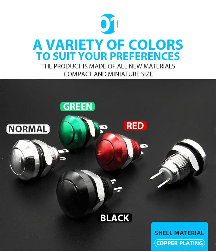 Description Picture 6 of item1pc 8mm Momentary Metal Horn Doorbell Bell Push Button Switch Waterproof Car Auto Engine PC Power Start Starter