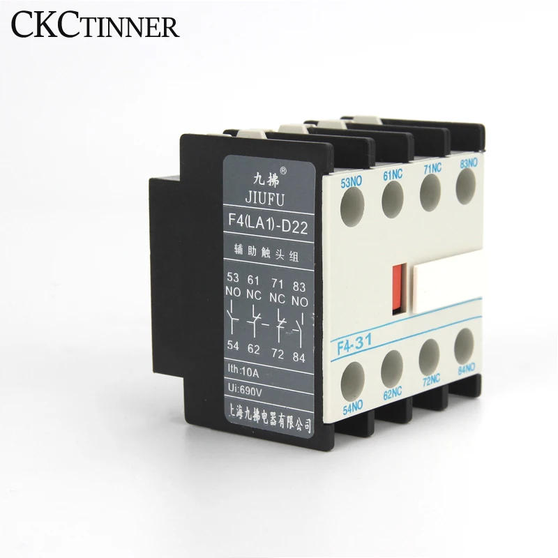 Description Picture 4 of itemAuxiliary Contact for CJX2 LC1-D AC Contactor LA1-DN22 LA1-DN11 F4-02 F4-11 F4-22 F4-11 F4-31 Contactor block 4 Poles 2NO+2NC