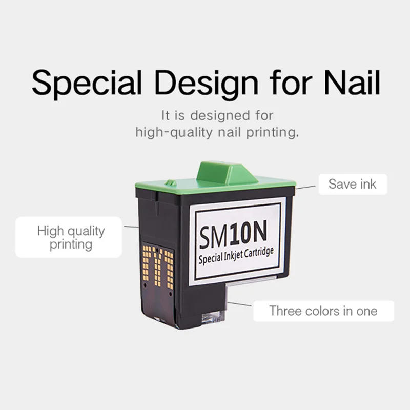 Description Picture 2 of itemHD Ink Cartridge SM10 For O2nails Nail Printer V11, V12, X11 And Printer Gel PG4 PG0 NM Nail Mask Bast Top Gel Combination Set